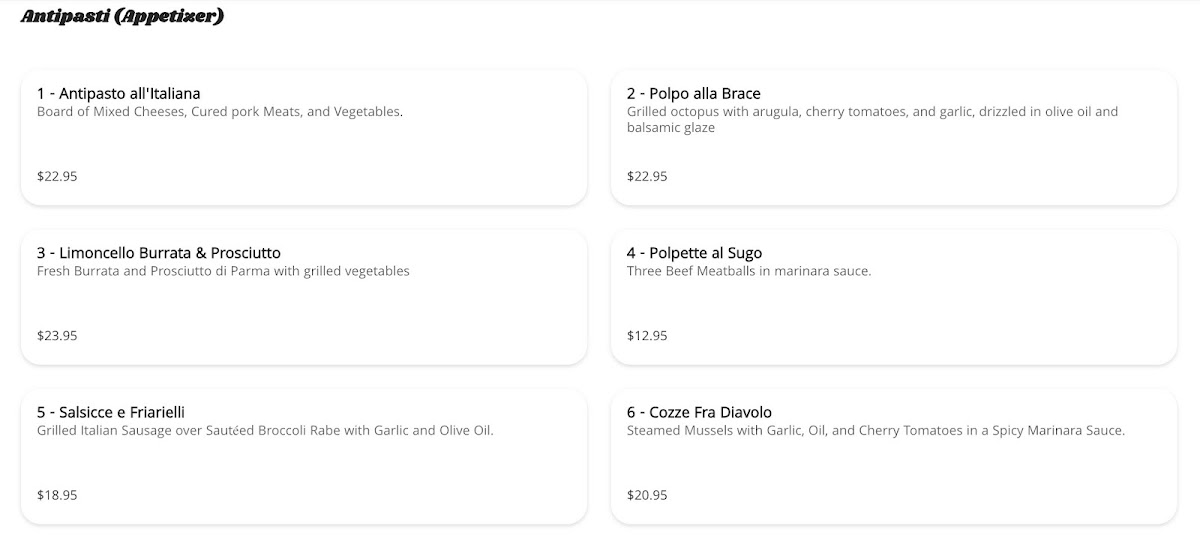 Limoncello Trattoria Napoletana Photo Menu 4