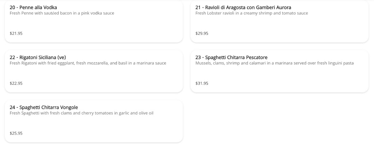 Limoncello Trattoria Napoletana Photo Menu 5