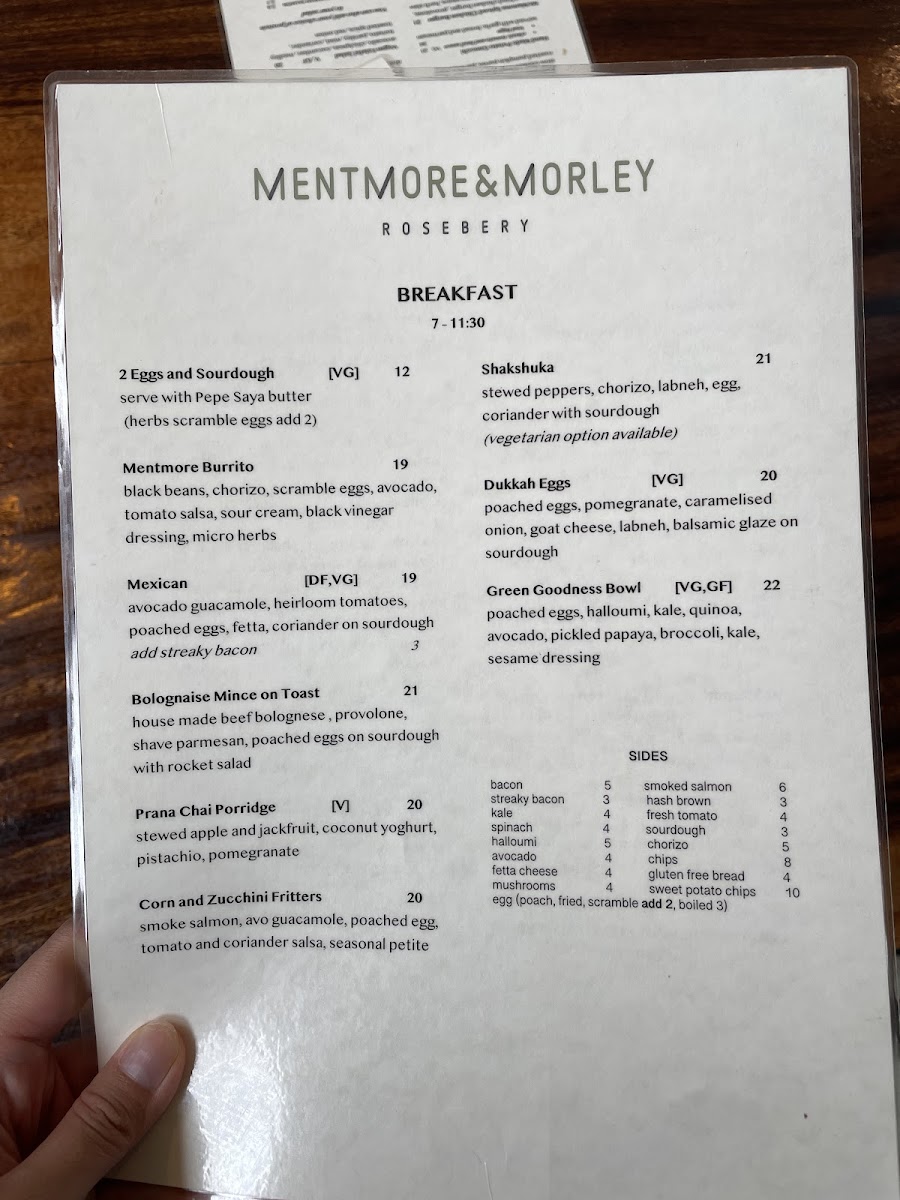 Mentmore and Morley Pty Ltd Photo Menu 3