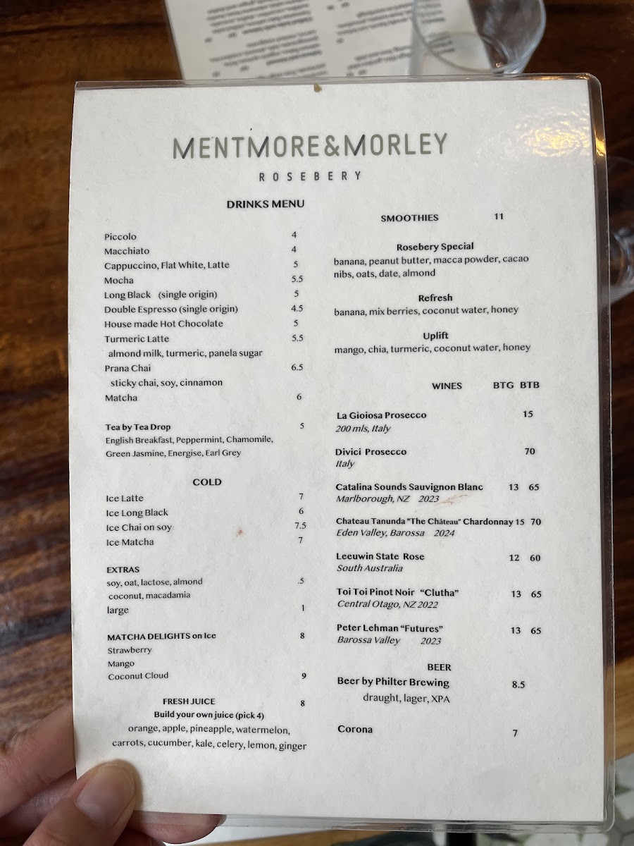 Mentmore and Morley Pty Ltd Photo Menu 4
