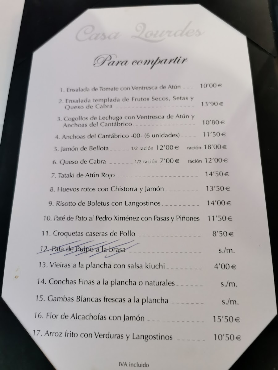 Bar restaurante Casa Lourdes Photo Menu 2