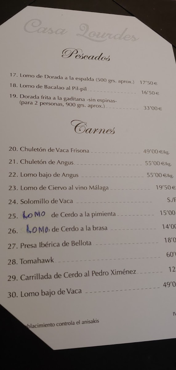 Bar restaurante Casa Lourdes Photo Menu 6
