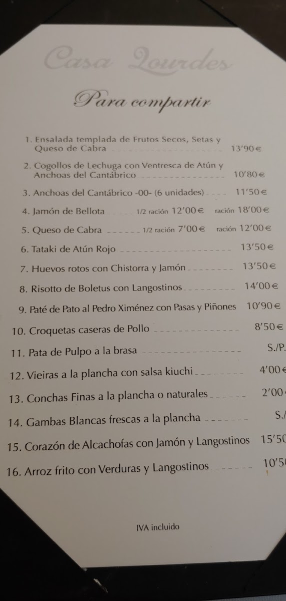 Bar restaurante Casa Lourdes Photo Menu 7