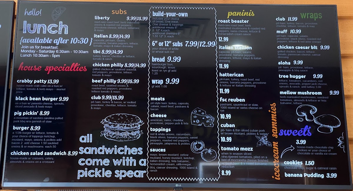Frisco Sandwich Co Photo Menu 2