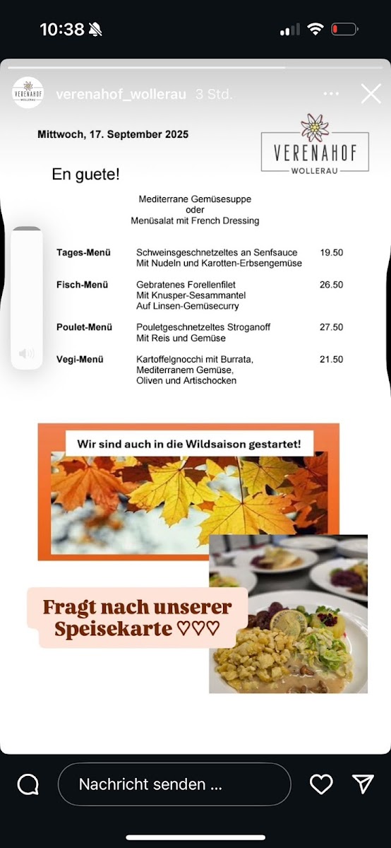 Restaurant Verenahof Photo Menu 1