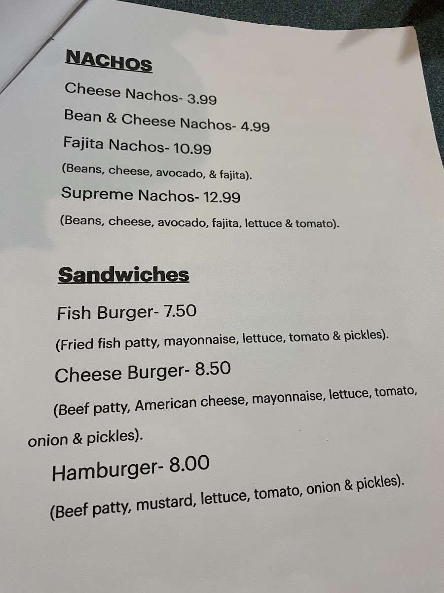 Eddie’s Mexican Restaurant Photo Menu 2