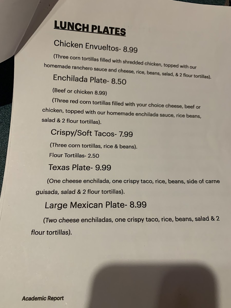 Eddie’s Mexican Restaurant Photo Menu 3