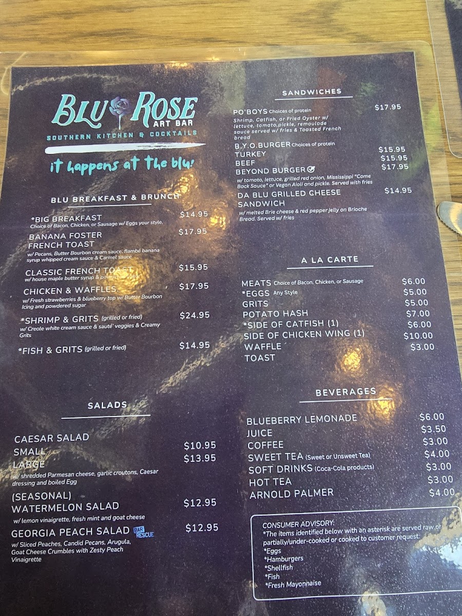 Blu Rose Art Bistro Photo Menu 1