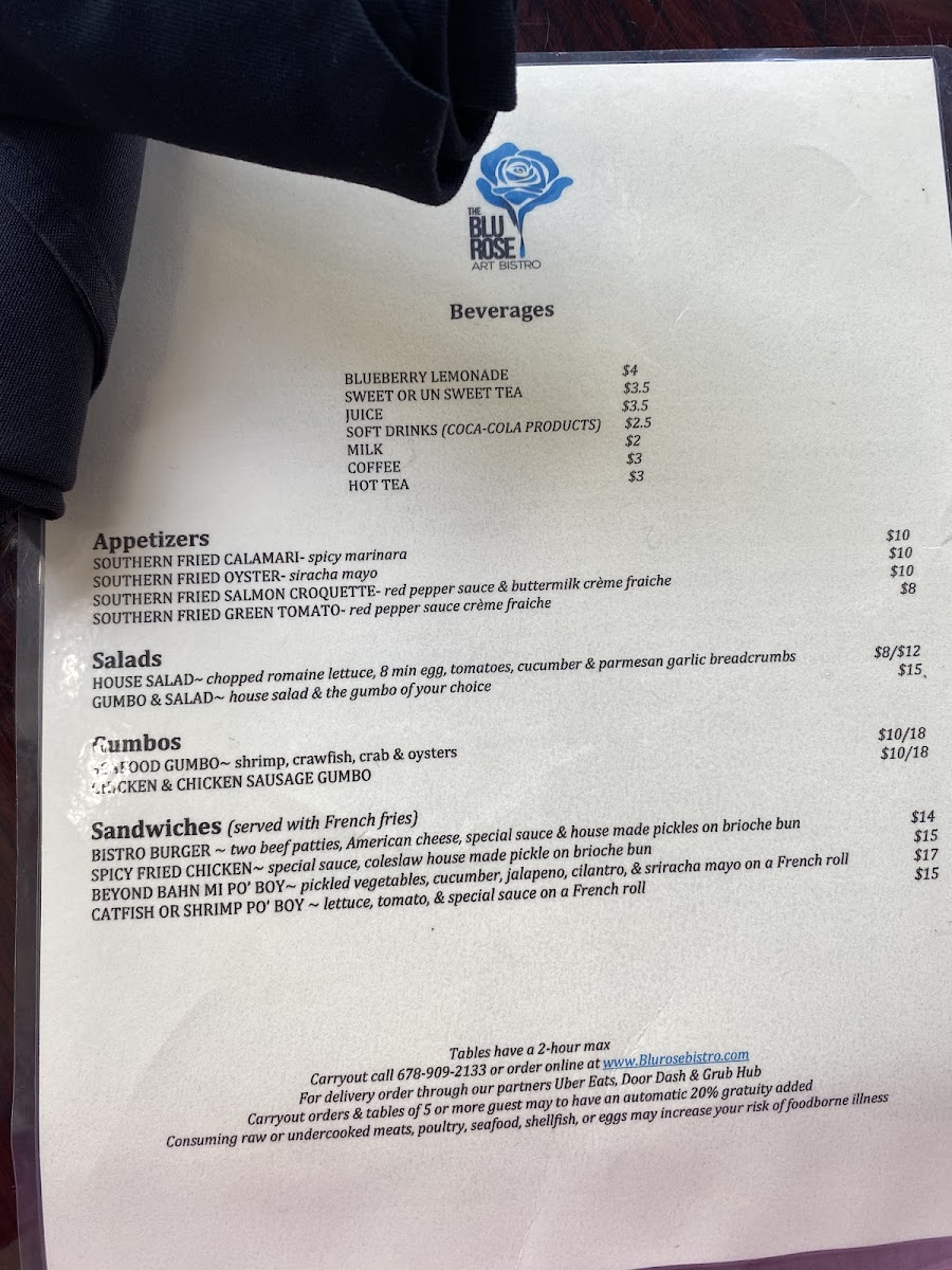 Blu Rose Art Bistro Photo Menu 6