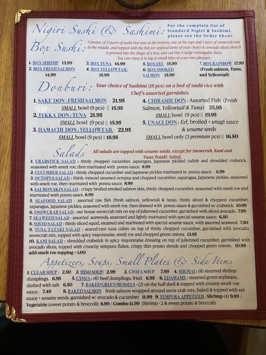 Okini Sushi Bar Photo Menu 3