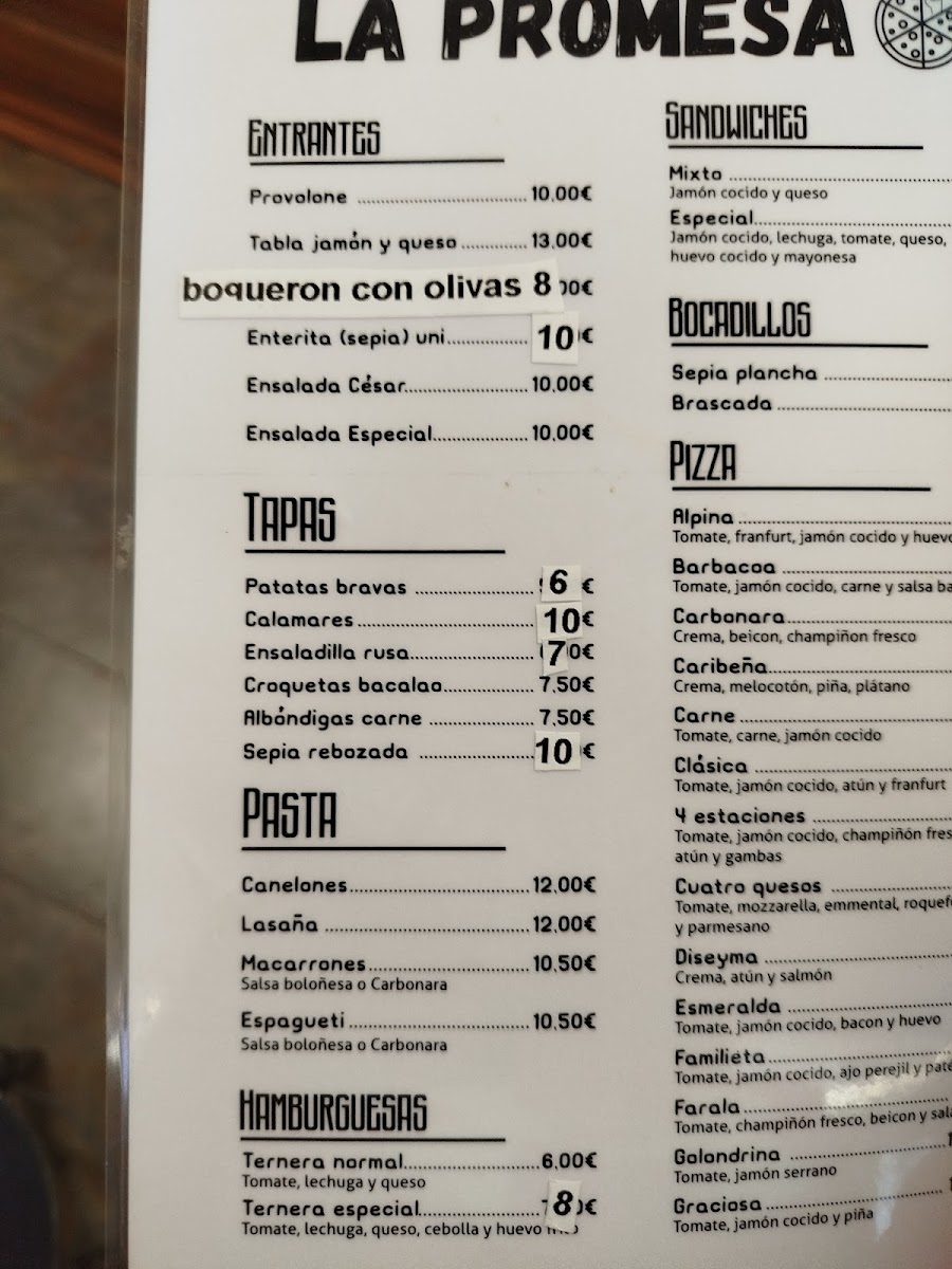 Pizzeria La promesa Photo Menu 2