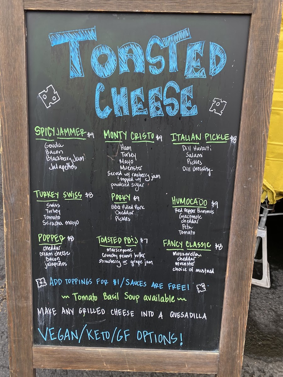 Toasted Cheese Photo Menu 1