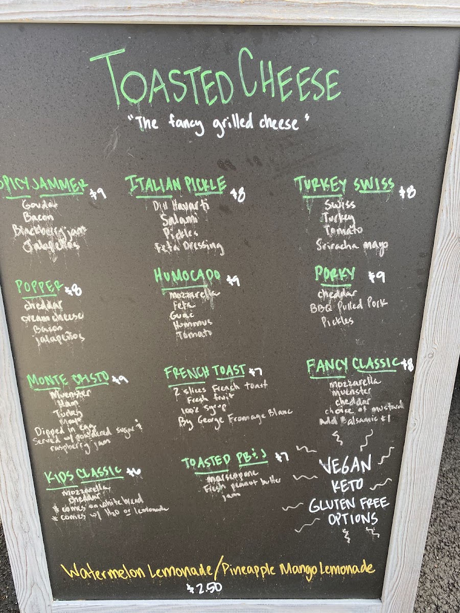 Toasted Cheese Photo Menu 3