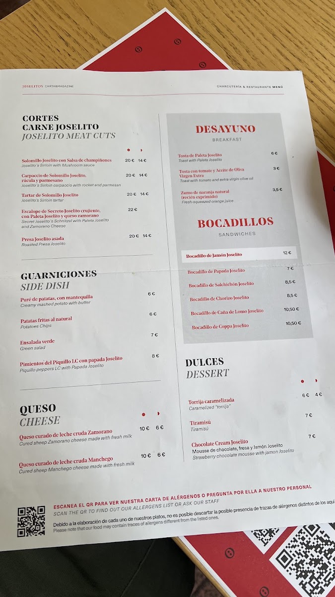 Joselito's | Charcutería & Restaurante Photo Menu 4