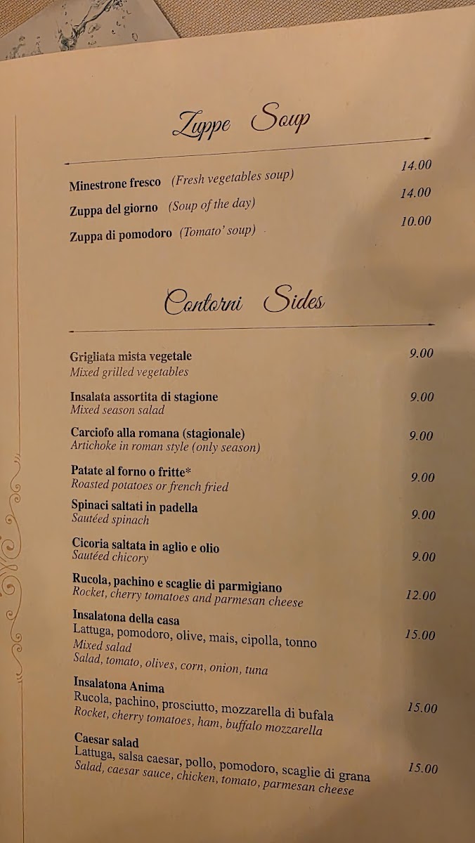 Osteria dell'Anima Photo Menu 3