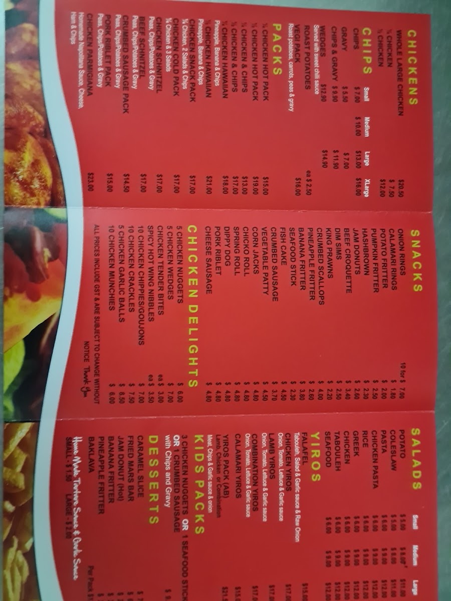 Grace Court Take-Away Photo Menu 1