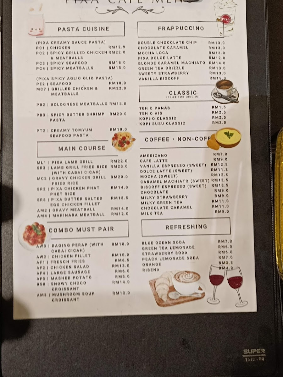 Pixa Cafe Photo Menu 1