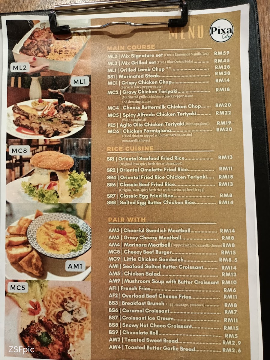 Pixa Cafe Photo Menu 3