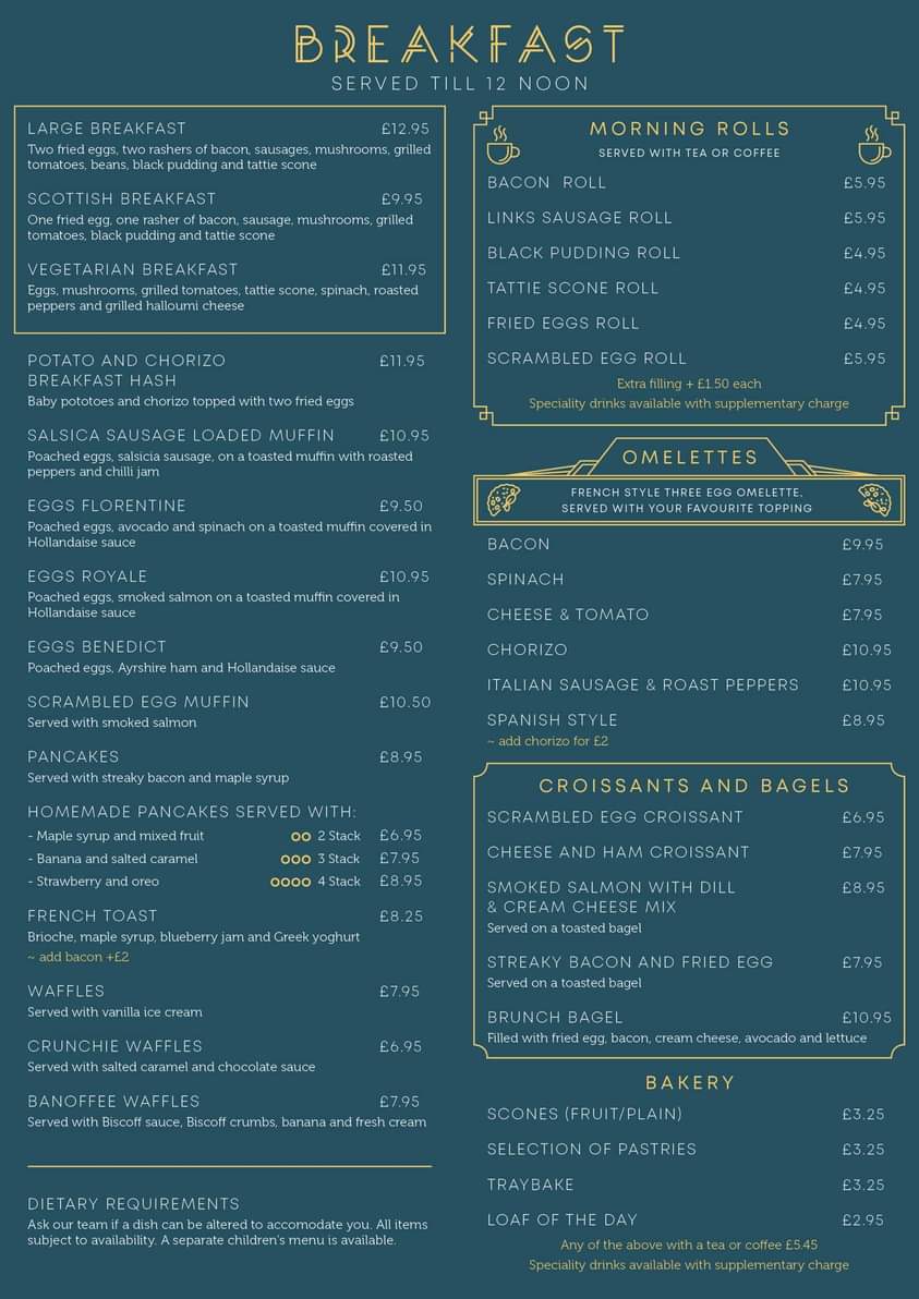 Riviera Coffee Gourock Photo Menu 1