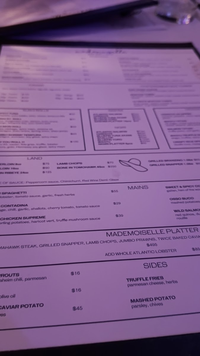 Mademoiselle Raw Bar + Grill Photo Menu 9