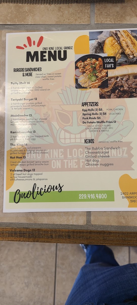 Ono Kine Local Grindz on the Flint Photo Menu 2