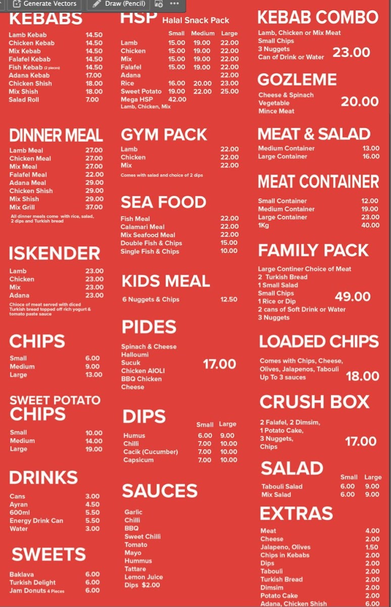Just Kebabz Photo Menu 1