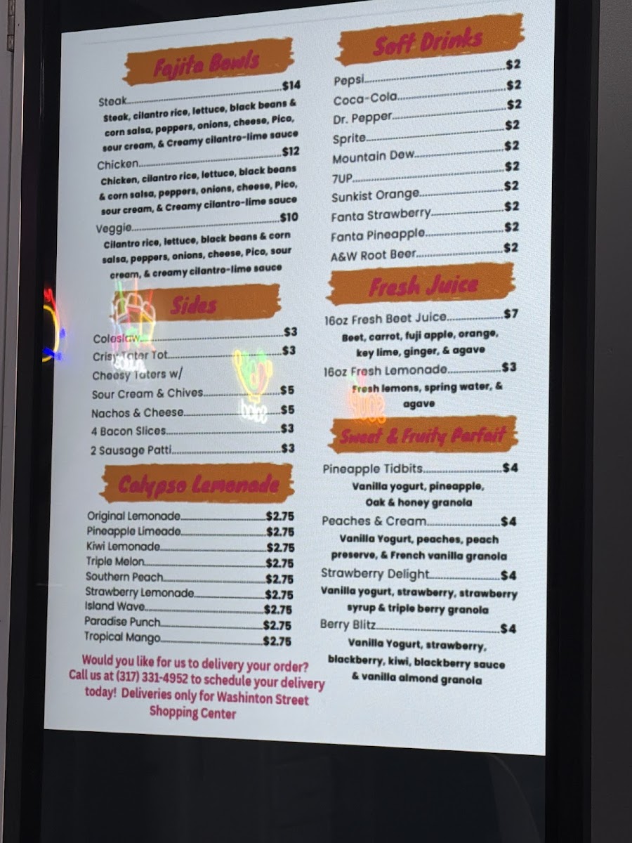 Babs' Smoothie Shop Photo Menu 3