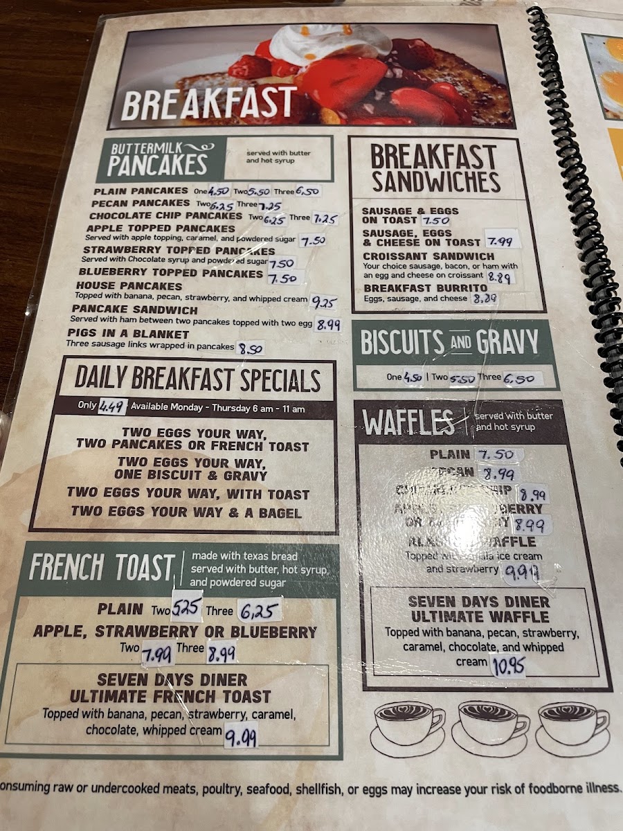 Seven Days Diner Photo Menu 1