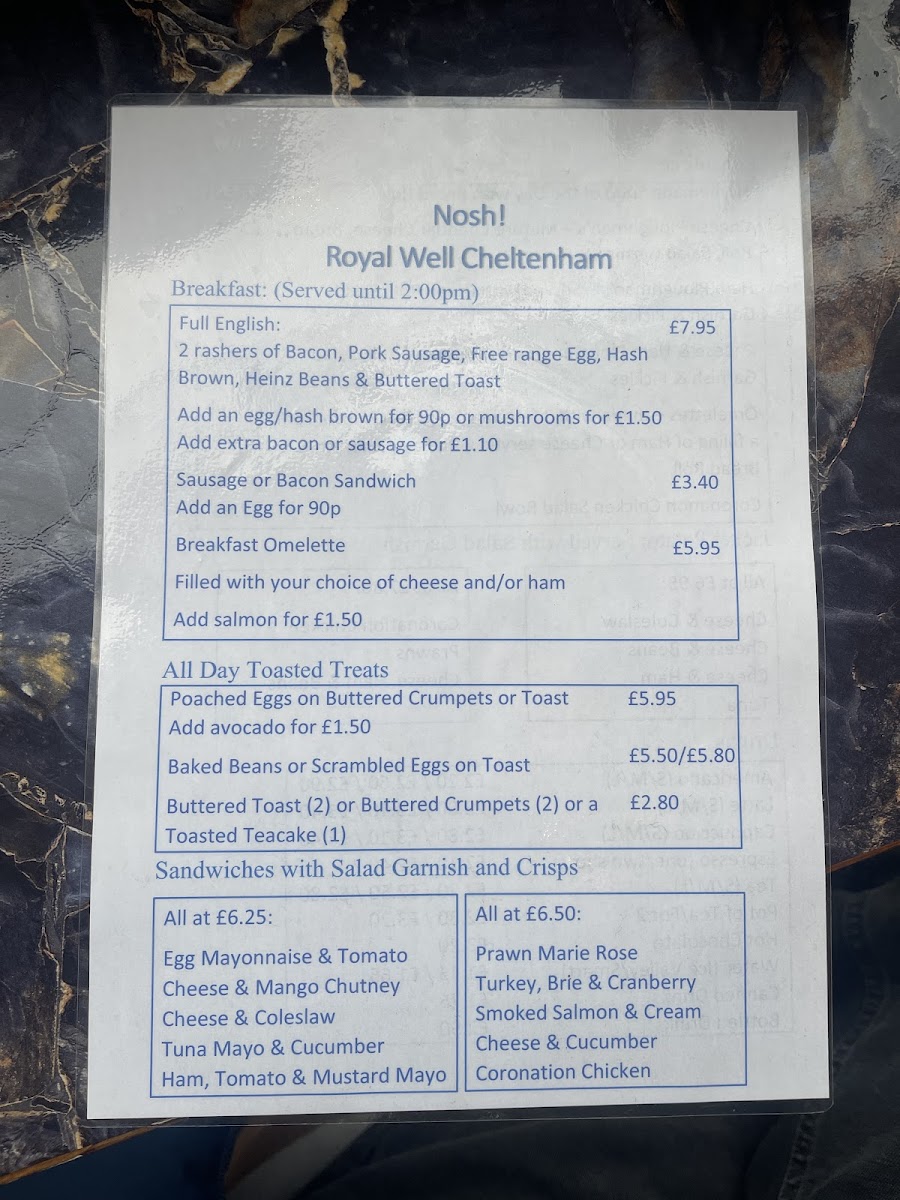 NOSH....cafe Bakery & Coffee Shop Photo Menu 1