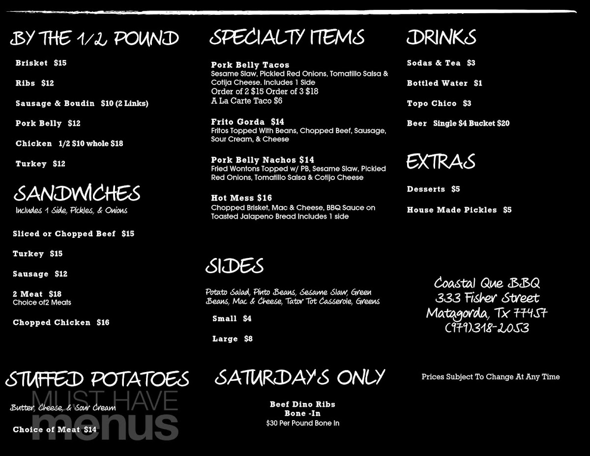 Coastal Que BBQ & More Photo Menu 2