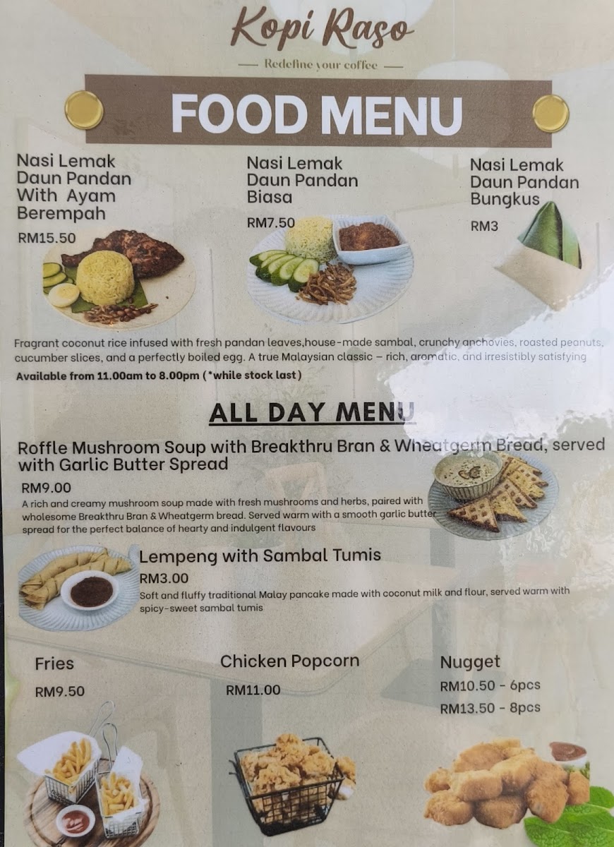 Kopi Raso Cafe Photo Menu 1