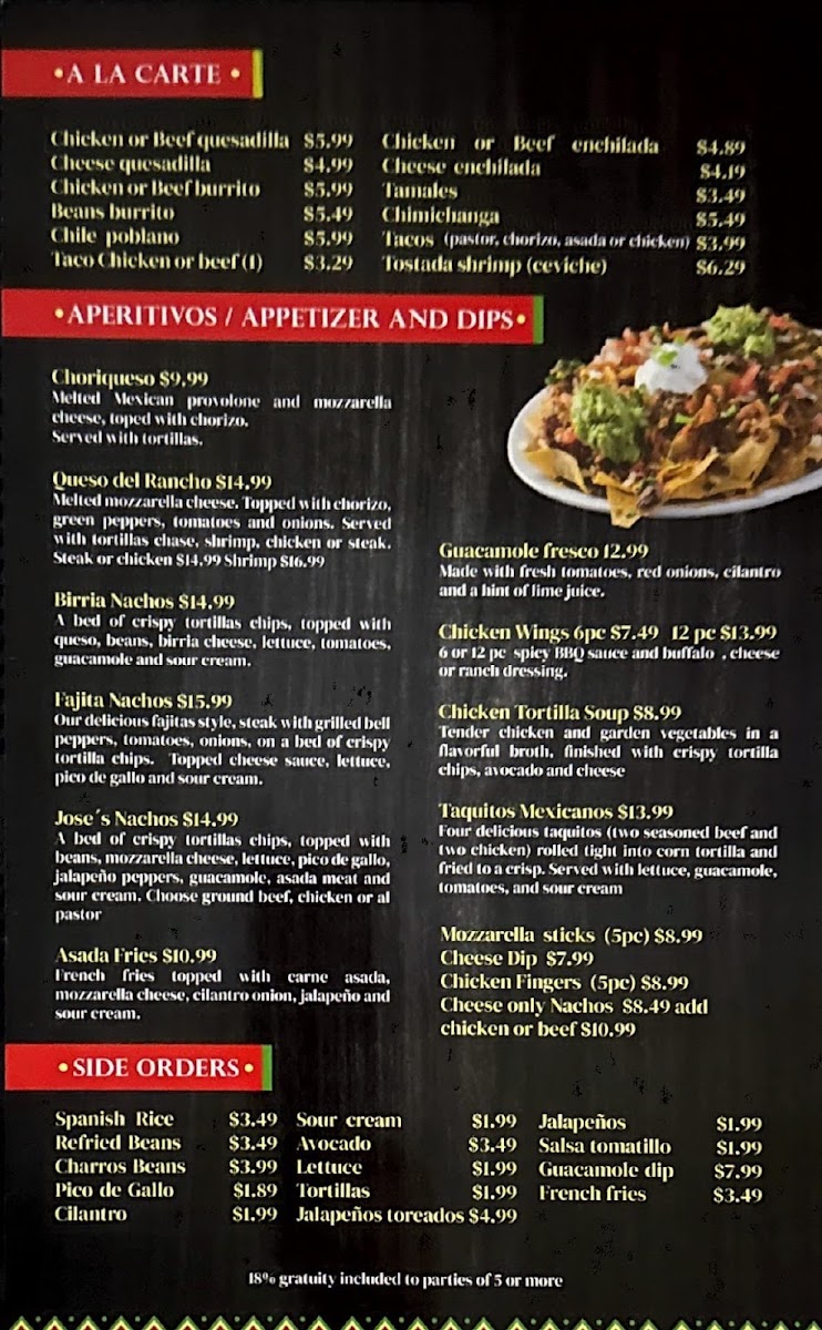 Don Jose's Mexican Grill Photo Menu 1