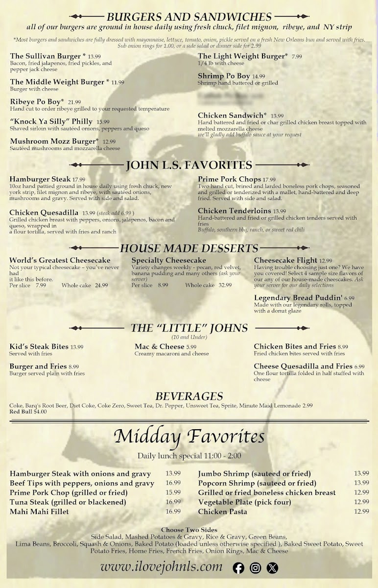 John L.S. (pronounced John L's) Photo Menu 2
