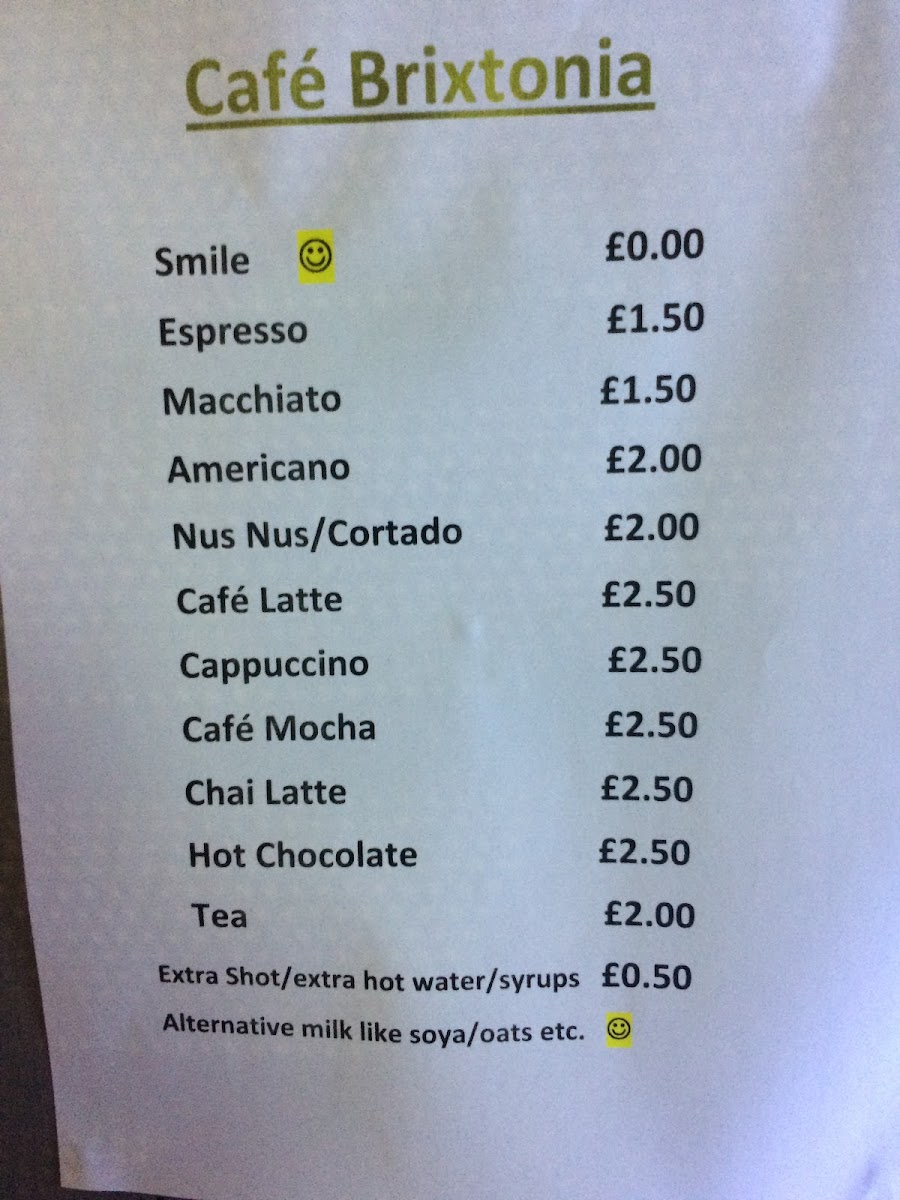 Brixtonia Photo Menu 1