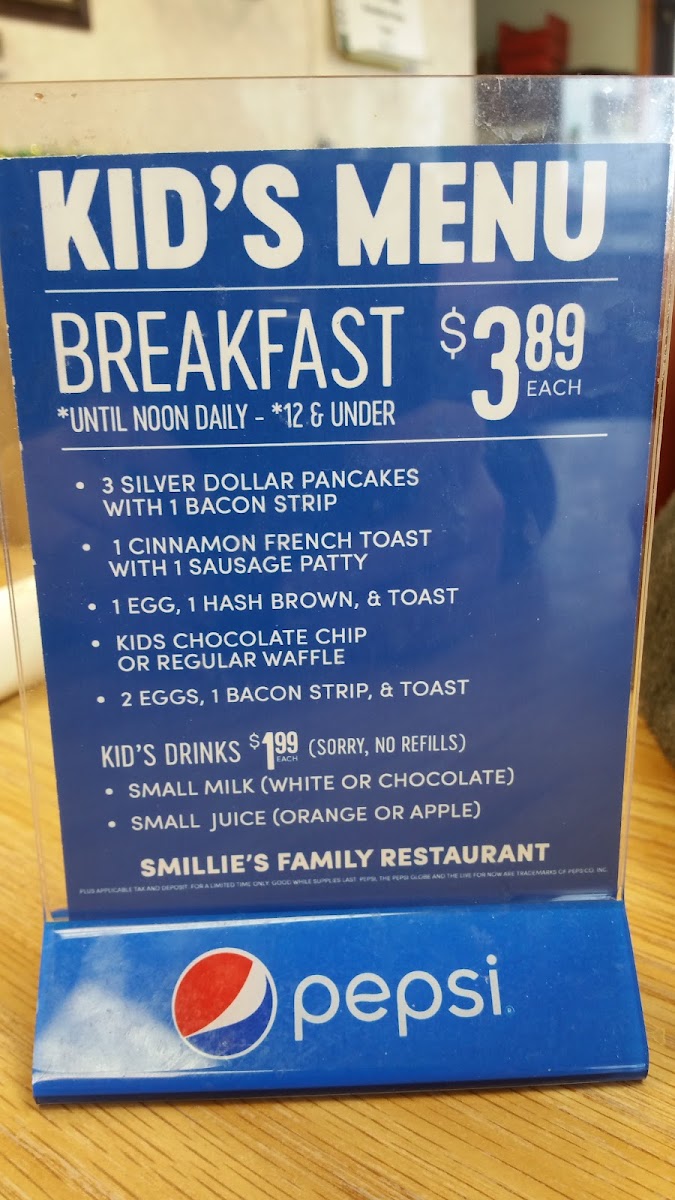 Smillie's Family Restaurant Photo Menu 3