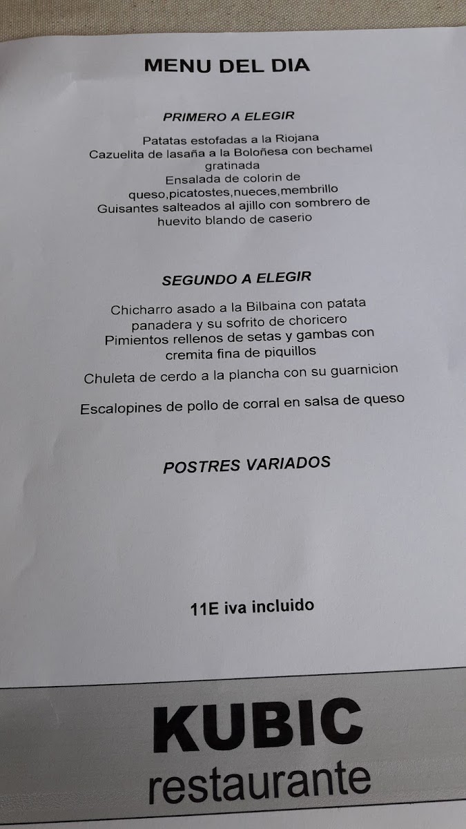 Restaurante Kubic Photo Menu 2