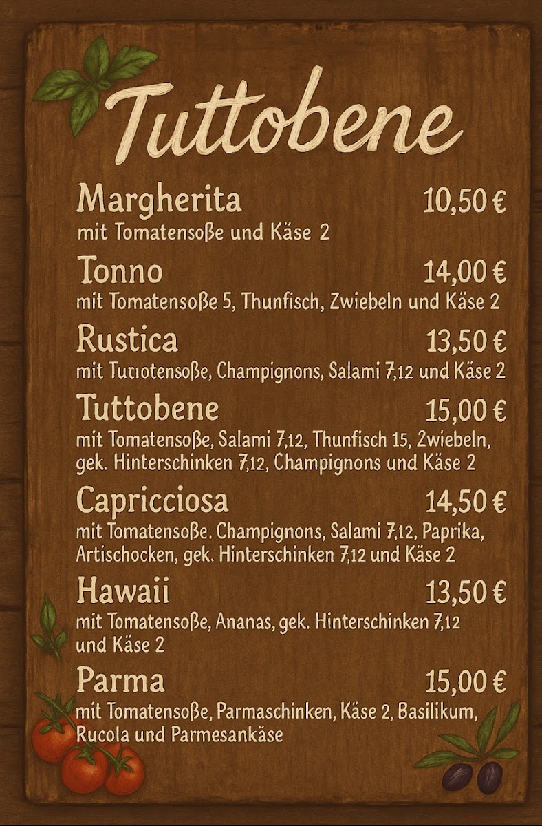 TUTTOBENE Pizzeria & Cafeteria Photo Menu 2