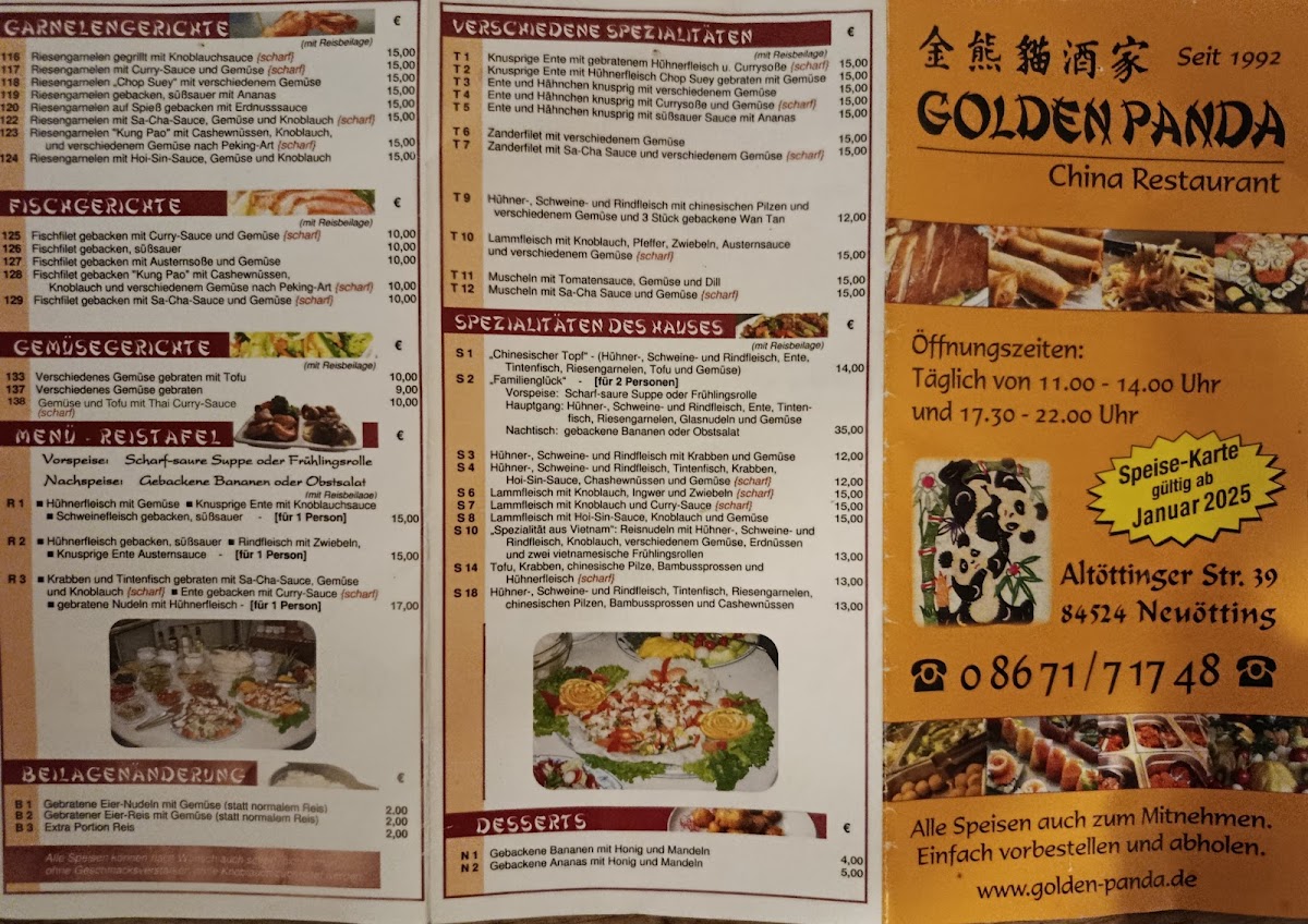 Golden Panda Neuötting Chinarestaurant Photo Menu 3
