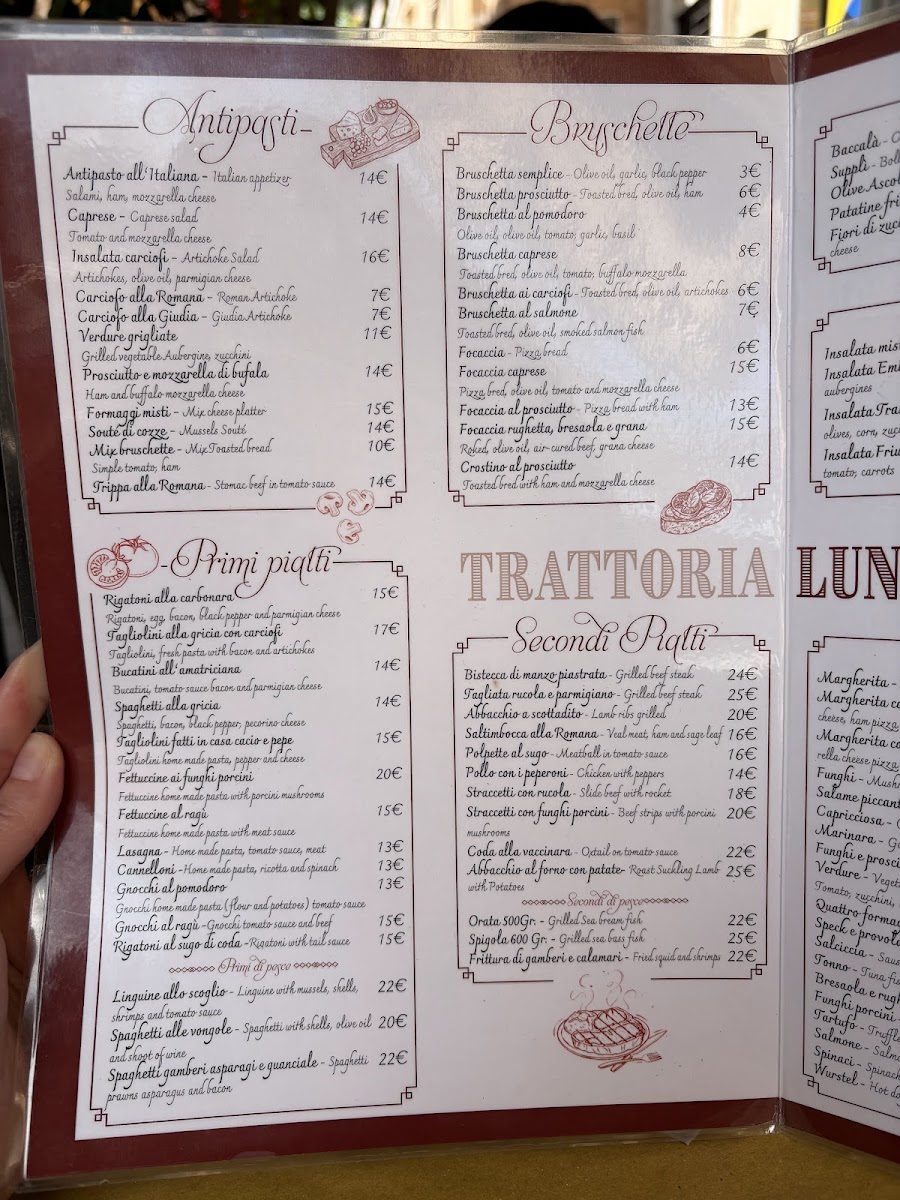 Trattoria Lungaretta Photo Menu 1