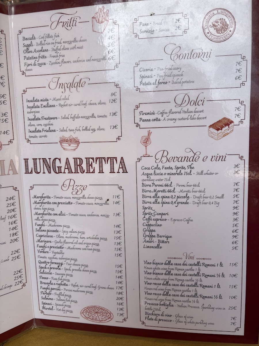 Trattoria Lungaretta Photo Menu 2