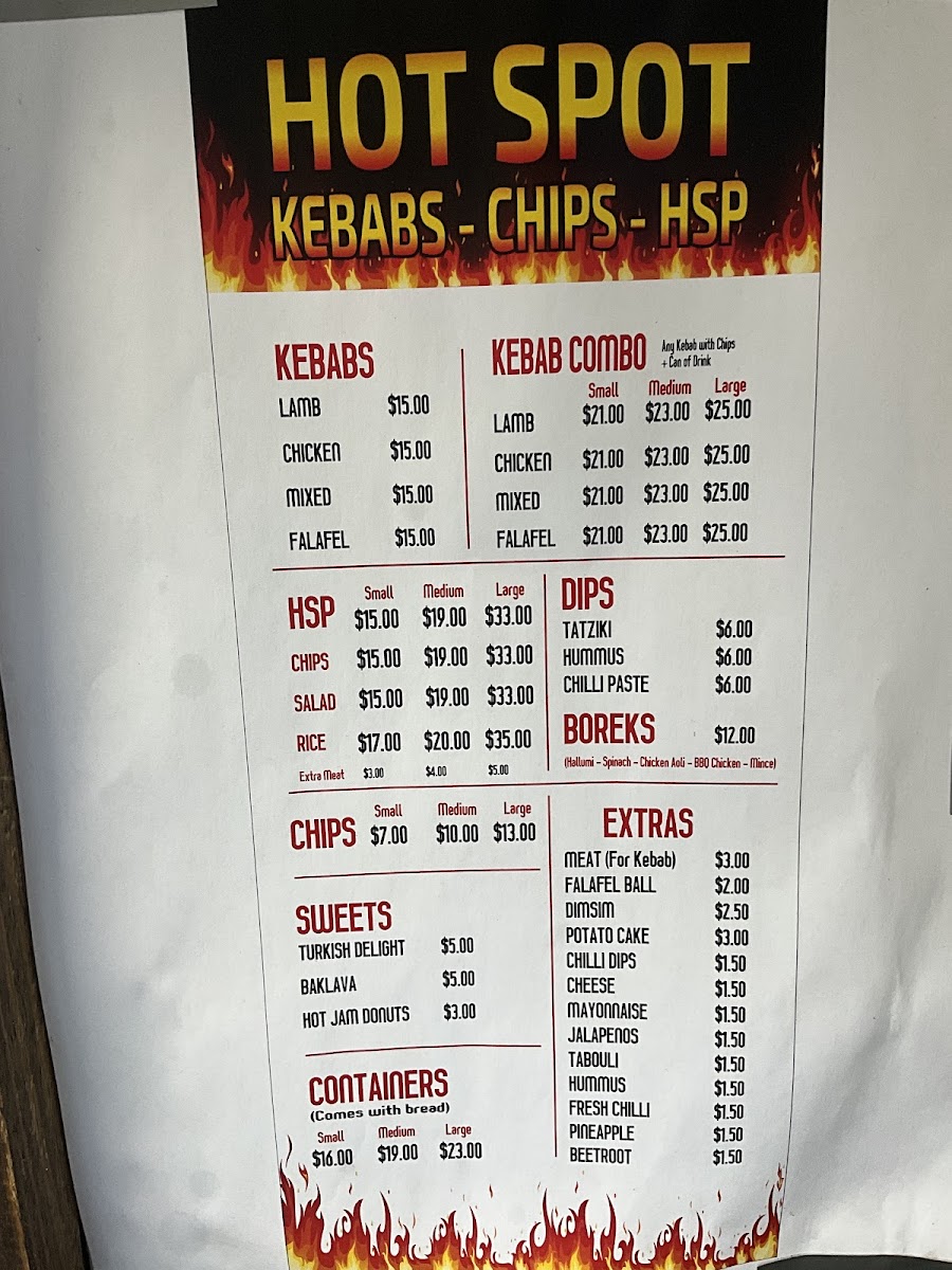 Hot Spot Kebabs Photo Menu 1