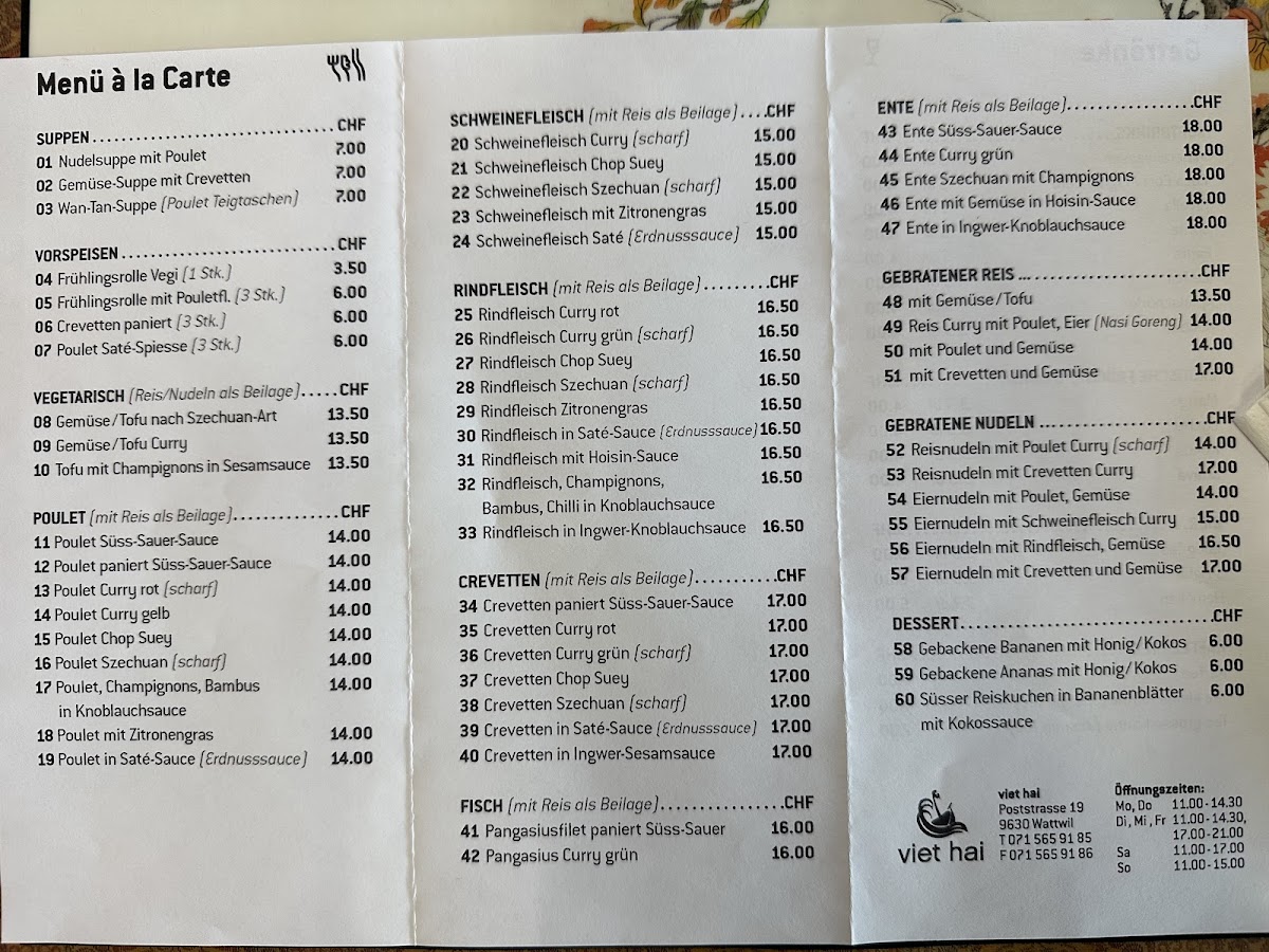 Viet Hai Photo Menu 1