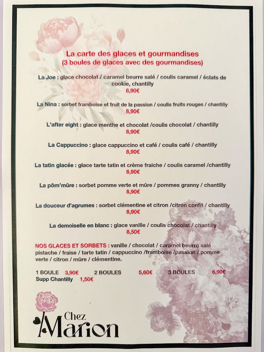 CHEZ MARION Photo Menu 1