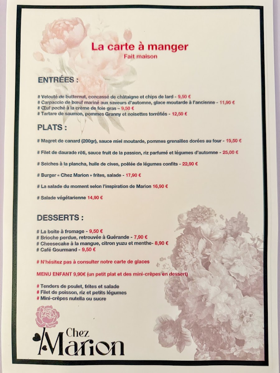 CHEZ MARION Photo Menu 3