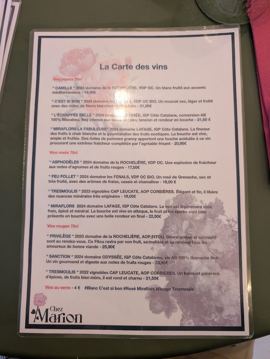 CHEZ MARION Photo Menu 6