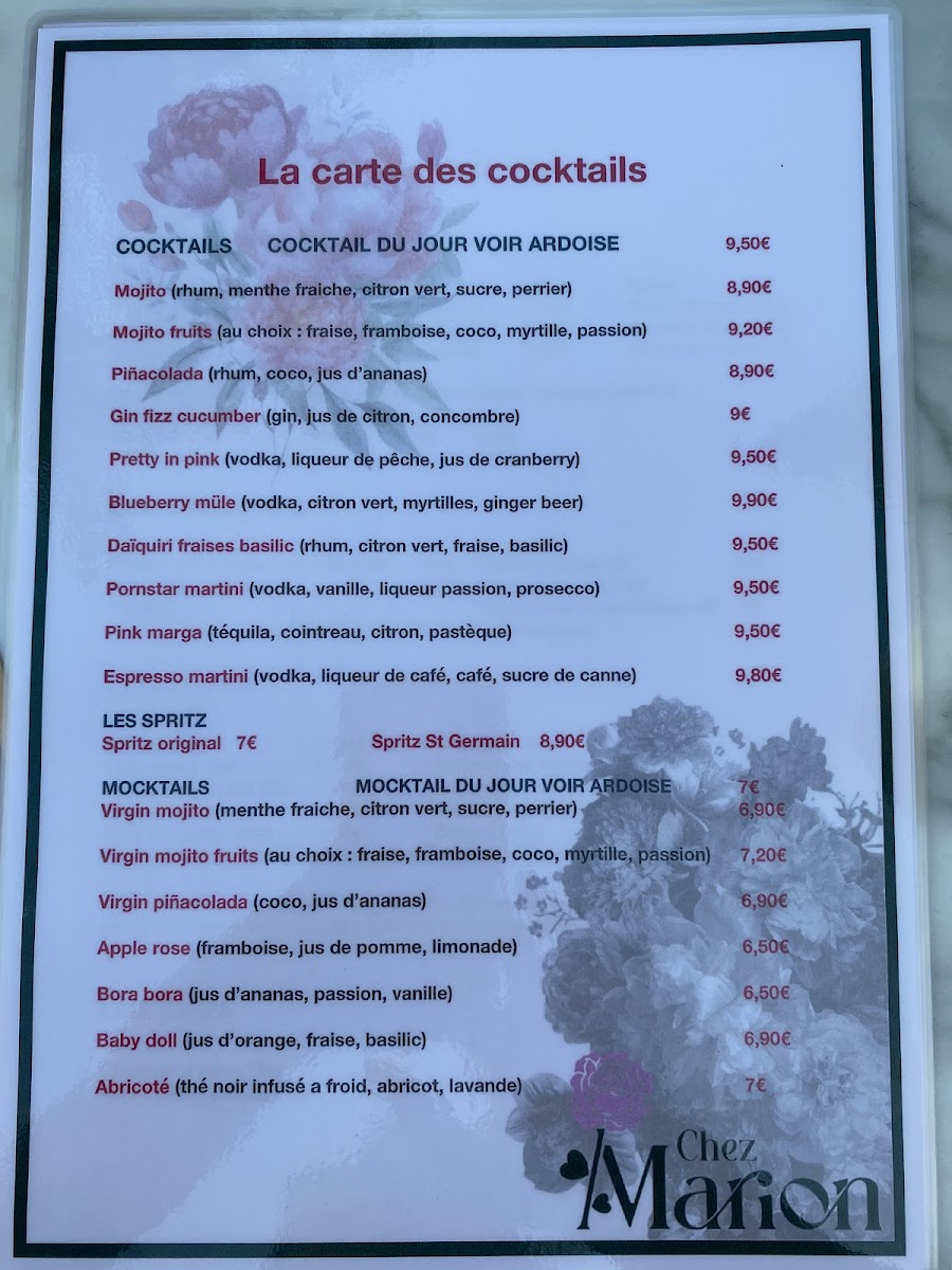 CHEZ MARION Photo Menu 9