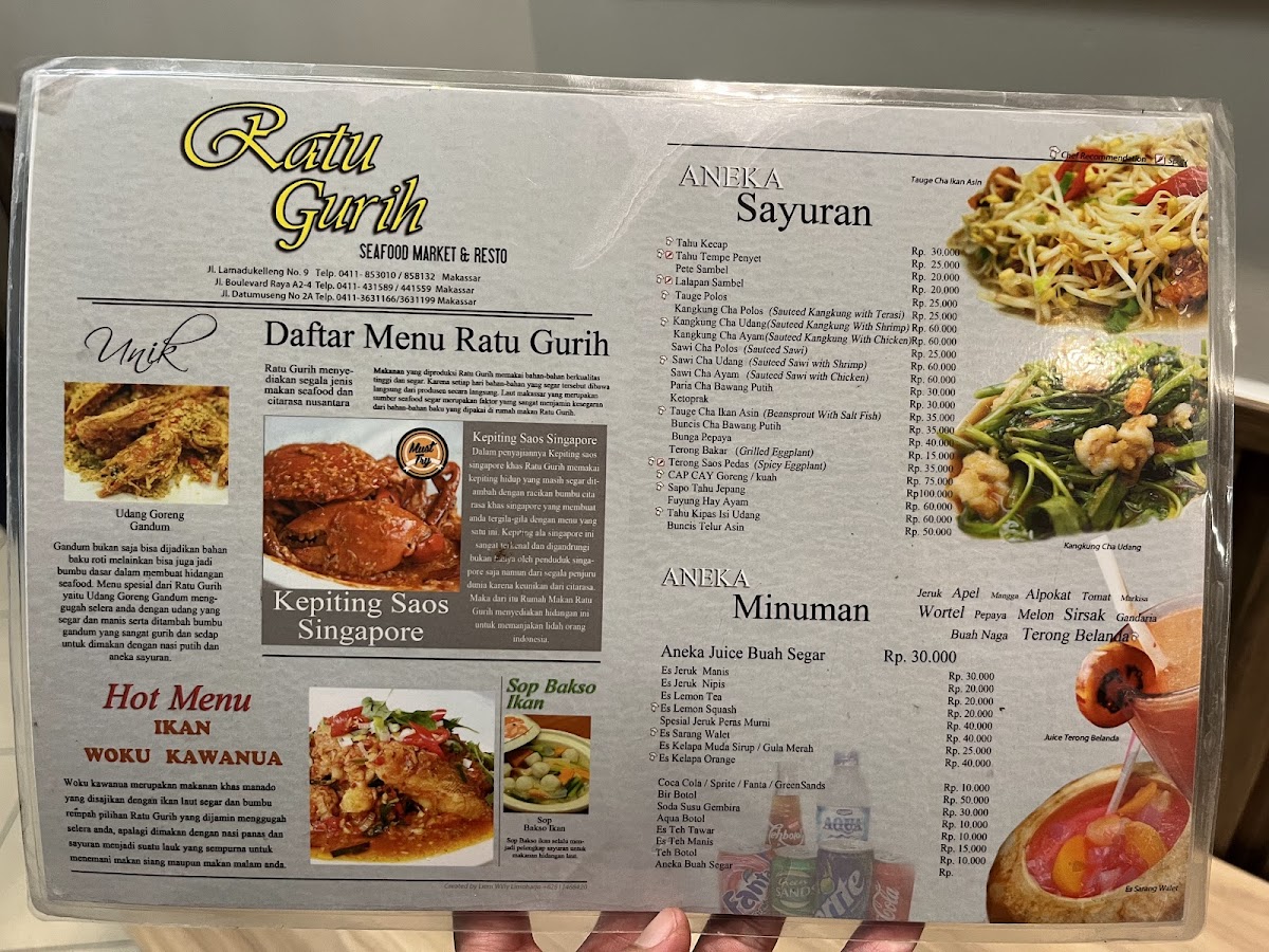 Ratu Gurih Seafood Market & Resto Photo Menu 2