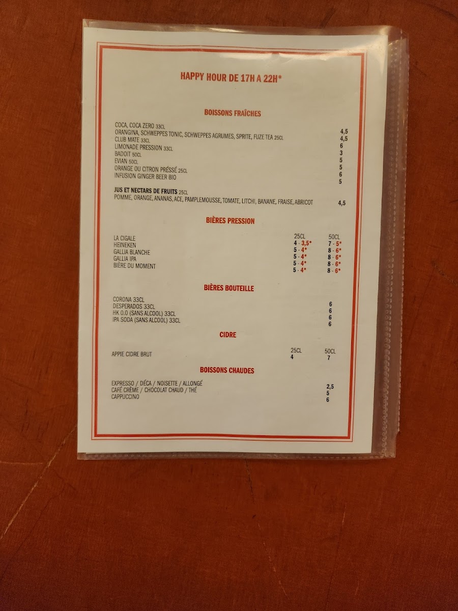 La Cantine de la Cigale Photo Menu 10