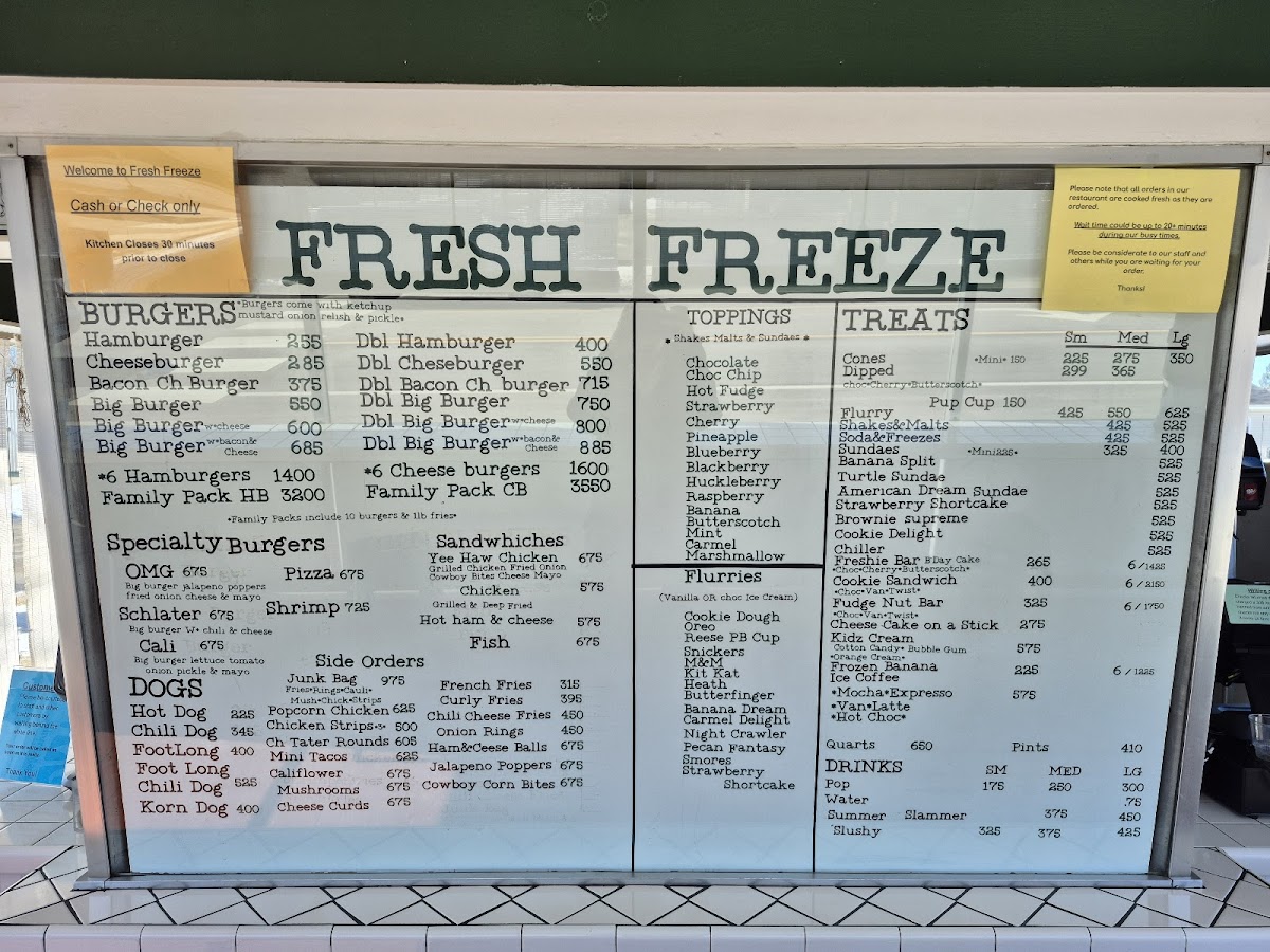 Fresh Freeze Photo Menu 1