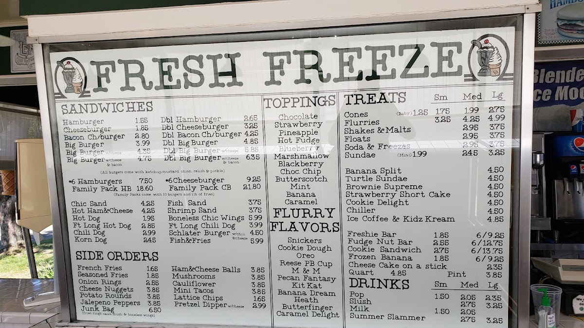 Fresh Freeze Photo Menu 3